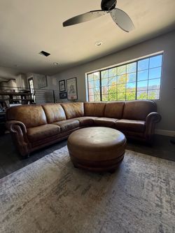 Genuine Leather Brown Sectional