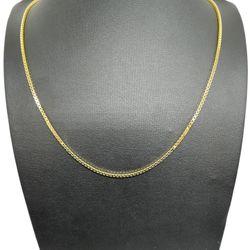 14kt Yellow Gold Played Sterling Silver 2mm Box link 24”