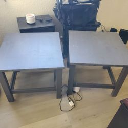 Ikea Black Side Tables/Nightstands Set Of 2