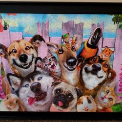 3D Pet Selfie Framed Jigsaw Puzzle