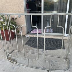 Silver glass end table