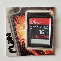 SanDisk Ultra  16GB SD Card,  30MB/s'
New, Sealed.