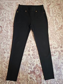 Michael Kors Black Stretch Jeggings with Gold Studs
