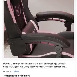 Black and pink ergonomic chair