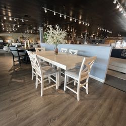 White 7PC Counter Height Table Set