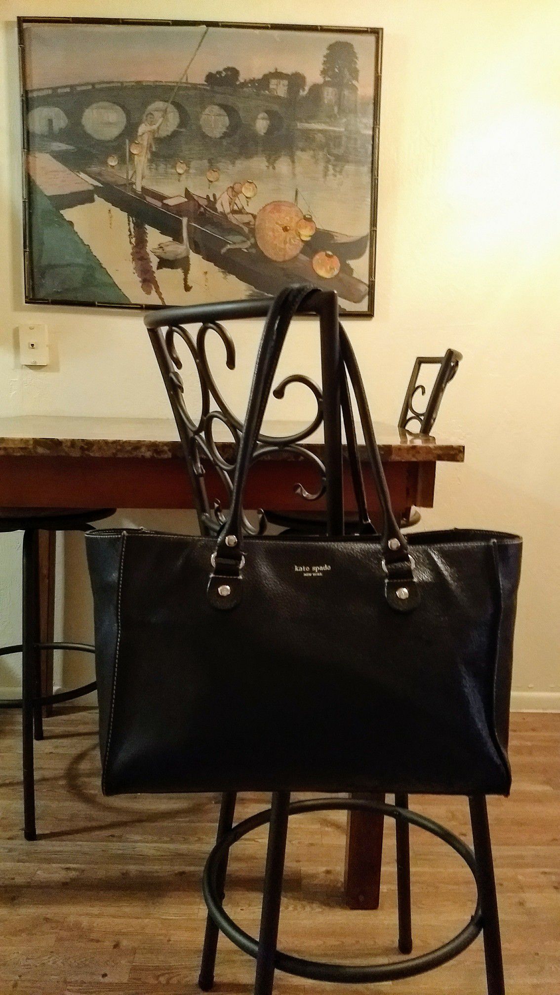Kate Spade NWT Large Tote Pebbled Leather Parchment K6113
