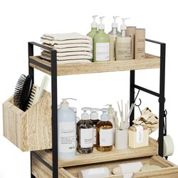 2-Tier Bathroom Counter Organizer with Drawer and Basket (Pick up by Morton College)