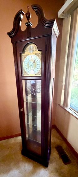 Grandfather Clock with Display Cabinet