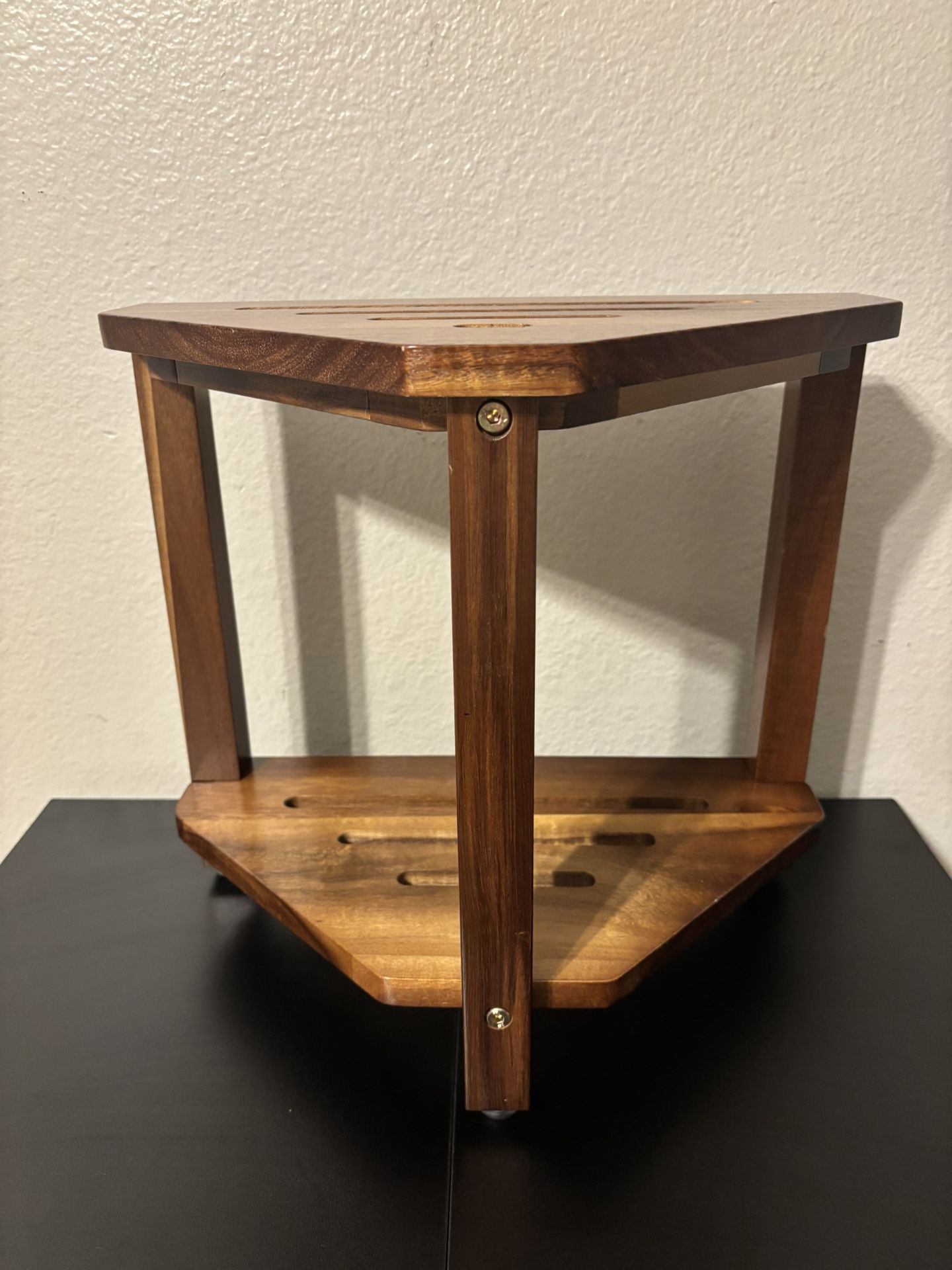 New! Wood Corner Shower Chair / Stool 9” X 14.5”, 13.5” Tall