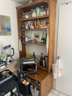 Wooden shelves