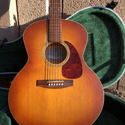 Seagull Rustic Mini Jumbo Acoustic Electric Guitar With Hardshell SKB case