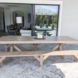 Custom Built Dining Table Solid wood Farmhouse Set Modern Rustic Bench Country Oval Round Counter Breakfast Height  Farm House 