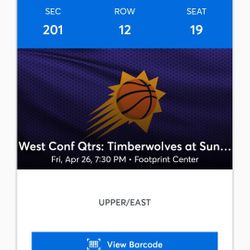 Suns Home Playoff Tickets Friday 4/26 Sec 201