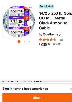 Mc cable romex wire 14/2