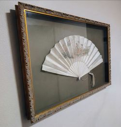 Framed Folding Fan Shadow Box – Ornate Gilt Frame 27x20