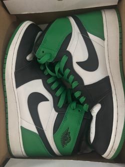 Air Jordan 1 High Green Black White Sneakers