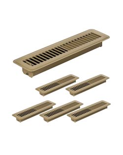 6 Pack 2" x 12" Floor Register Heavy Duty Steel Walkable Floor Vent Covers Easy to Adjust Air Flow for Home Comfort