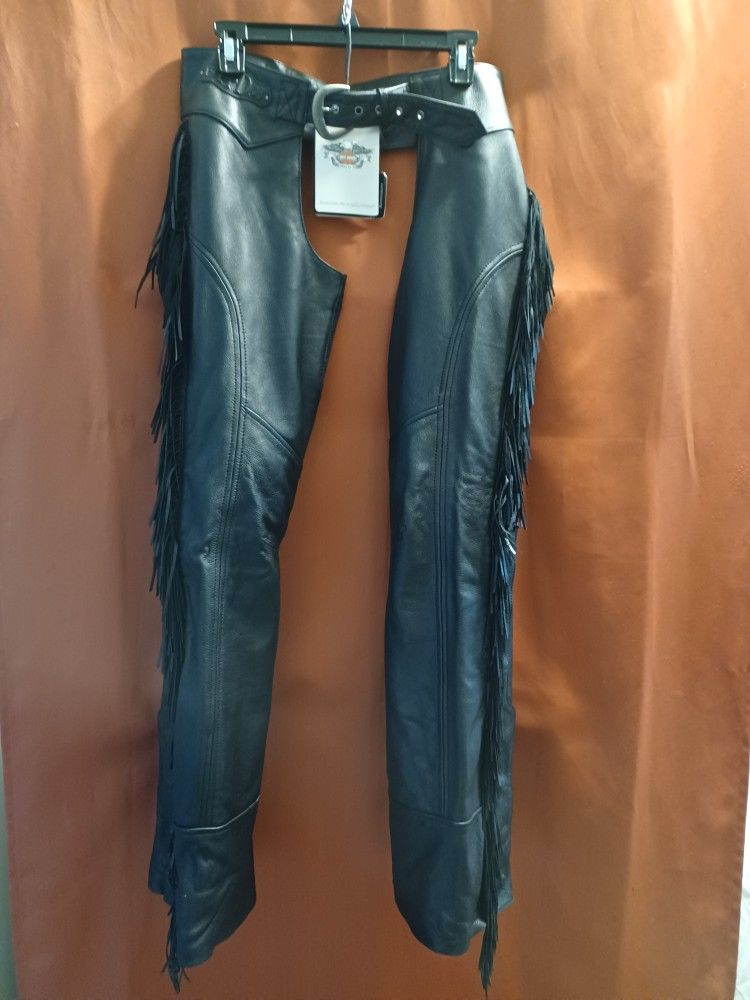 New Leather Harley-Davidson Fringe Chaps
