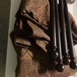 12ft Custom made curtains with rods