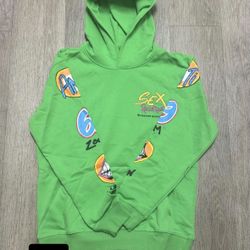 lime green chrome heart hoodie