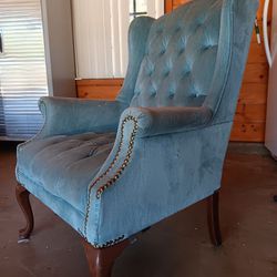  Velvet Wingback Accent Chair 