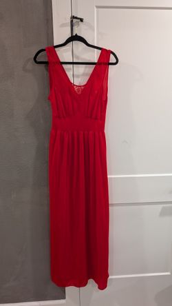 Vintage Van Raalte MYTH Red Nylon Lace Sleep Dress sz S