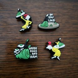 Lot Of 4 Green Eggs And Ham Shoe Charms 