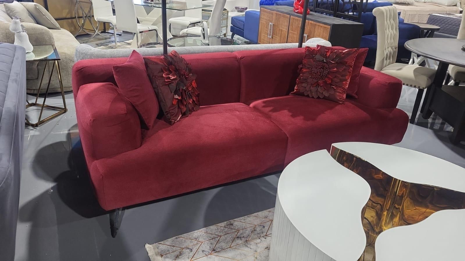 RED SOFA VELVET 90x38