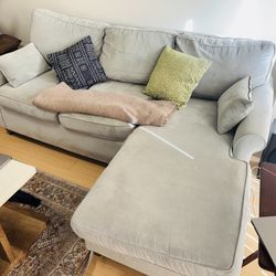 3 person couch with chaise // sea spray fabric // gently used