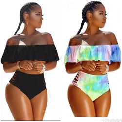 Women 2 Piece Swimsuit With Ruffles