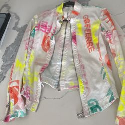 Denim White Jeans Multicolor Vintage GF FERRE’ Jacket Size M