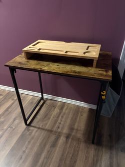 Industrial Style Desk with Wood Top