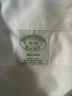 Brooks Brothers Milano White Dress Shirt 16/35 Long Sleeve