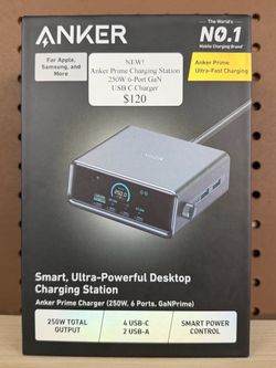 NEW! Anker Prime Charging Station 250W 6-Port GaN USB-C Charger