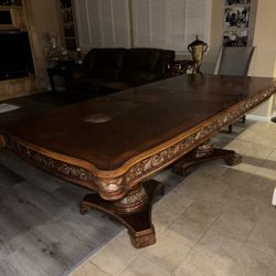 Wooden Dining Table With 6 Chairs