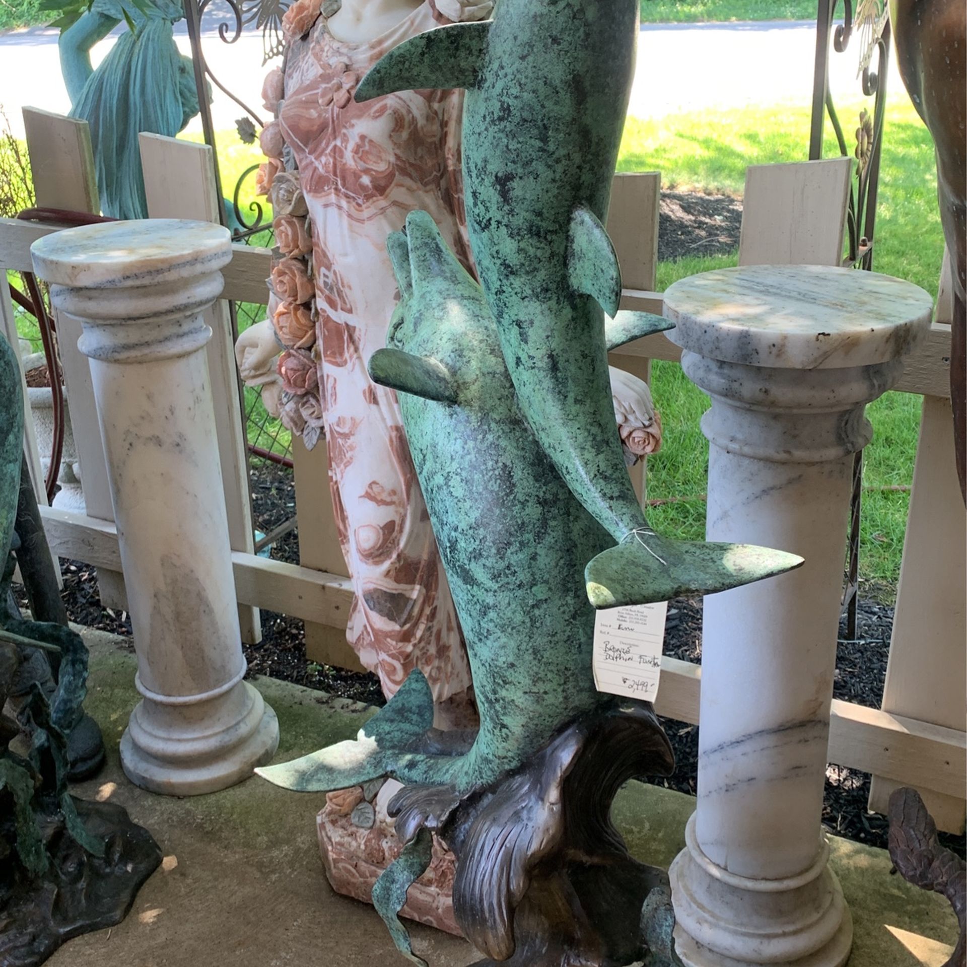 New Double Dolphin Bronze Fountain