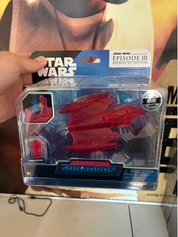 Star Wars Micro Galaxy Squadron General Grievous Starfighter Hologram REAR MIB