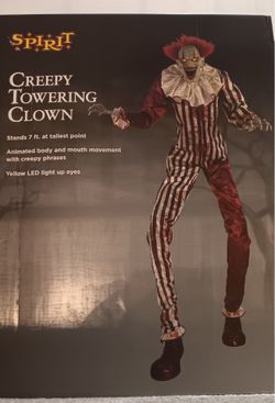 Spirit Halloween Creepy Towering Clown Animatronic Brand New