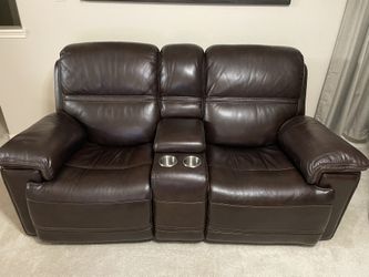 2 Seat Brown Leather Recliners