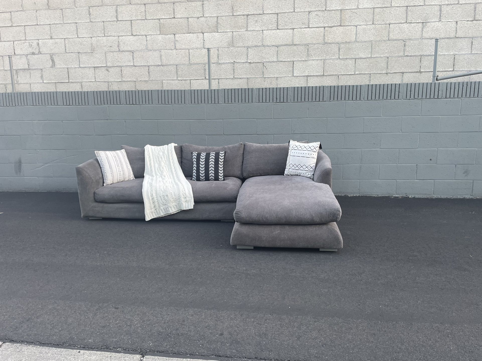 (Retails for 2.1k!) Dark Grey Cloud Sectional Couch