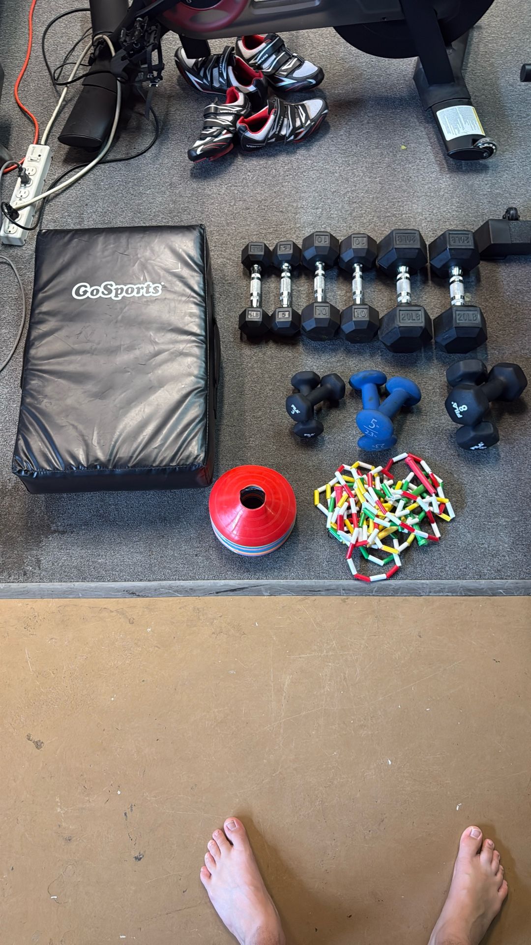 Weights Cones Jump rope Punching Bag And Bench