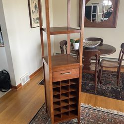 Wine Rack Display Tower Liquor Cabinet Holds Bottles and Glasses