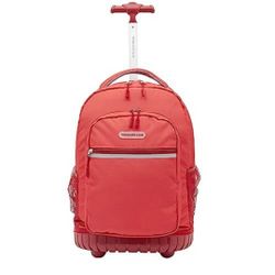 Travelers Club Rolling Backpack, Red, 18 Inch