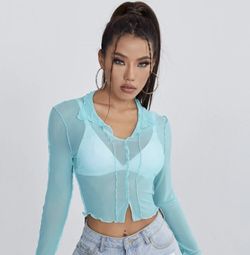 Blue Sheer Top L/XL