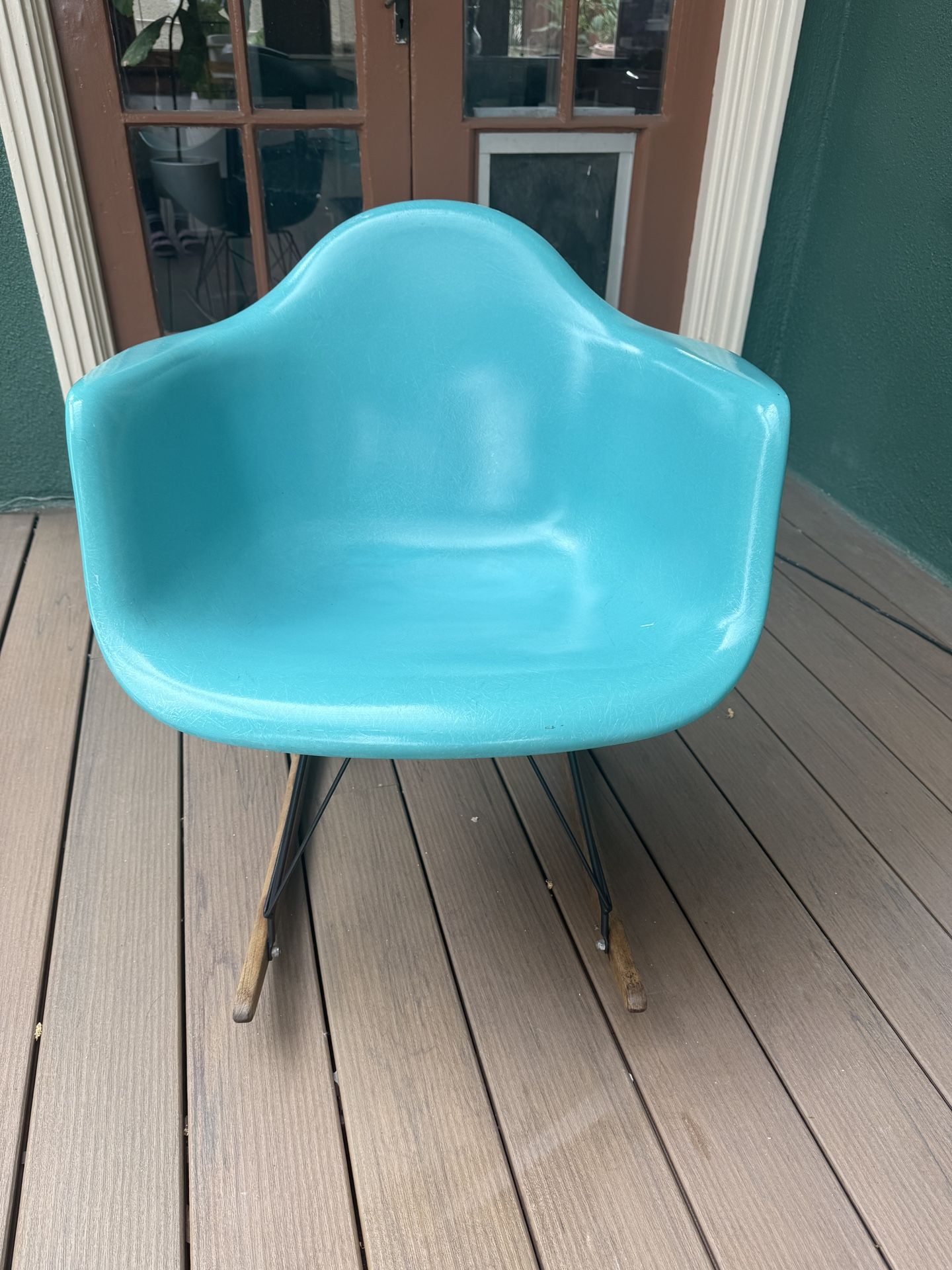 Modernica Eames Vintage Turquoise Rocking Chair