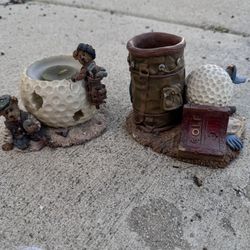 Collectible Golf Theme Pen  And Candle Holder