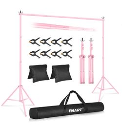 EMART Backdrop Stand 10’ Wide x 7’ High, Fully Adjustable. Use for Baby Shower, Wedding, Parties, Events, Photography, etc.