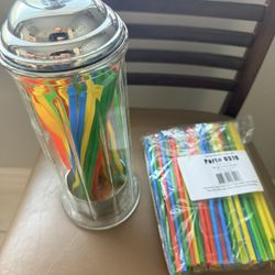 Straw Dispenser With Straws $10