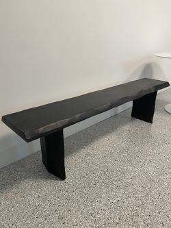Victoria’s Armoire Black Live Edge Wood Bench – 72”