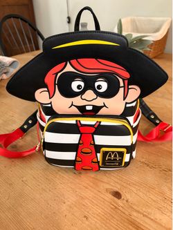 Loungefly McDonald's Hamburglar Striped Cosplay Mini Backpack New